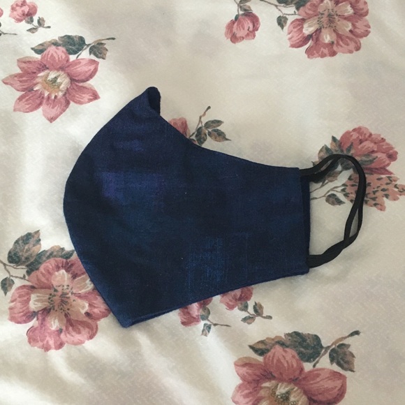 Ink. Dark navy subtle patterned quality face mask - Picture 3 of 6